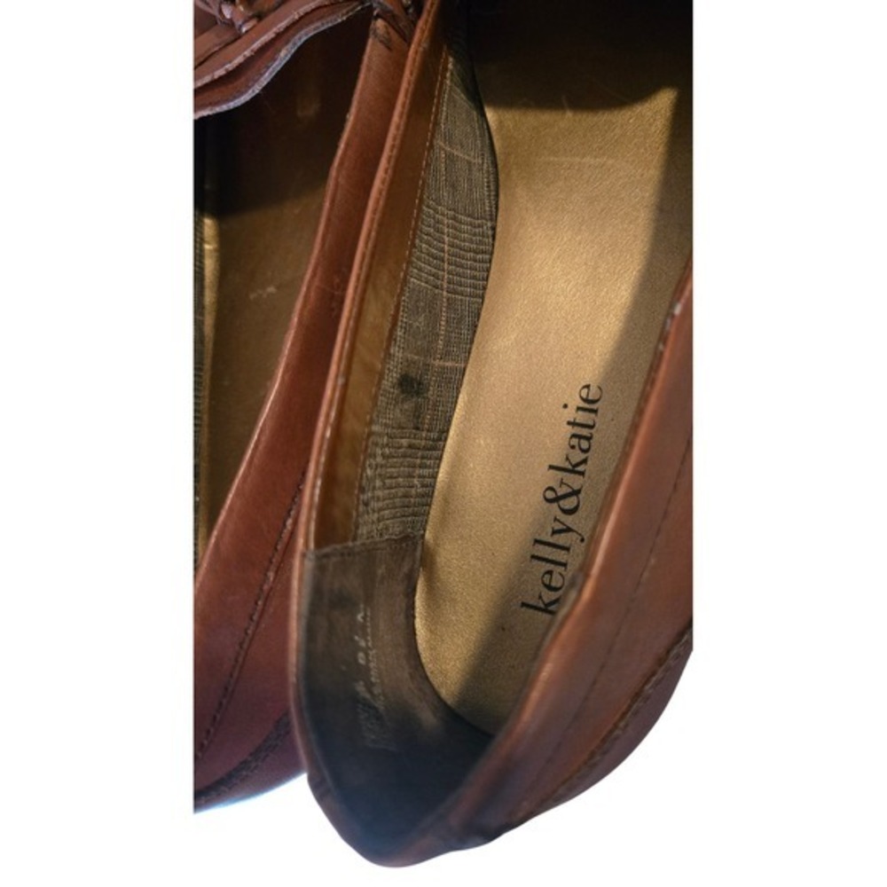 Kelly & Katie Cognac Tassel Loafers Women's 8.5M Preppy Academia Flats - Picture 3 of 7